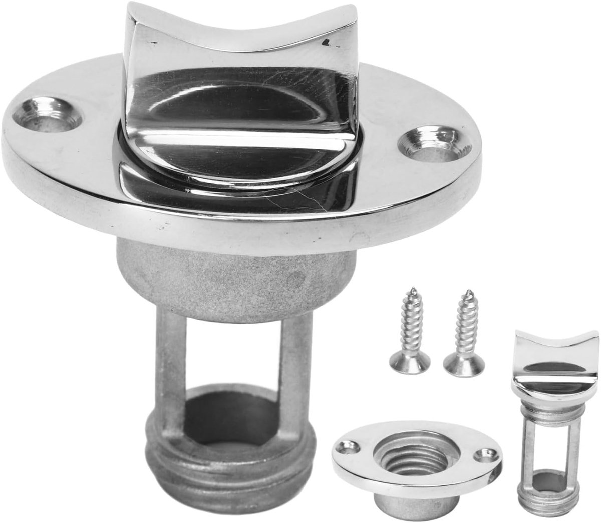 25 mm Marine Drainage Port, Marine aftapplug 316 roestvrijstalen plug, schroeftype Bootafvoerklep Geschikt voor jachten, kajaks, verbetering van de bootafvoerefficiëntie