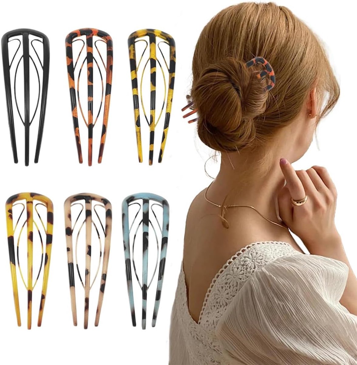 6 stuks French Hair Pin French Pin Hair Pin U-vorm haarspeld voor vrouwen alle soorten krullend haar glad en dik