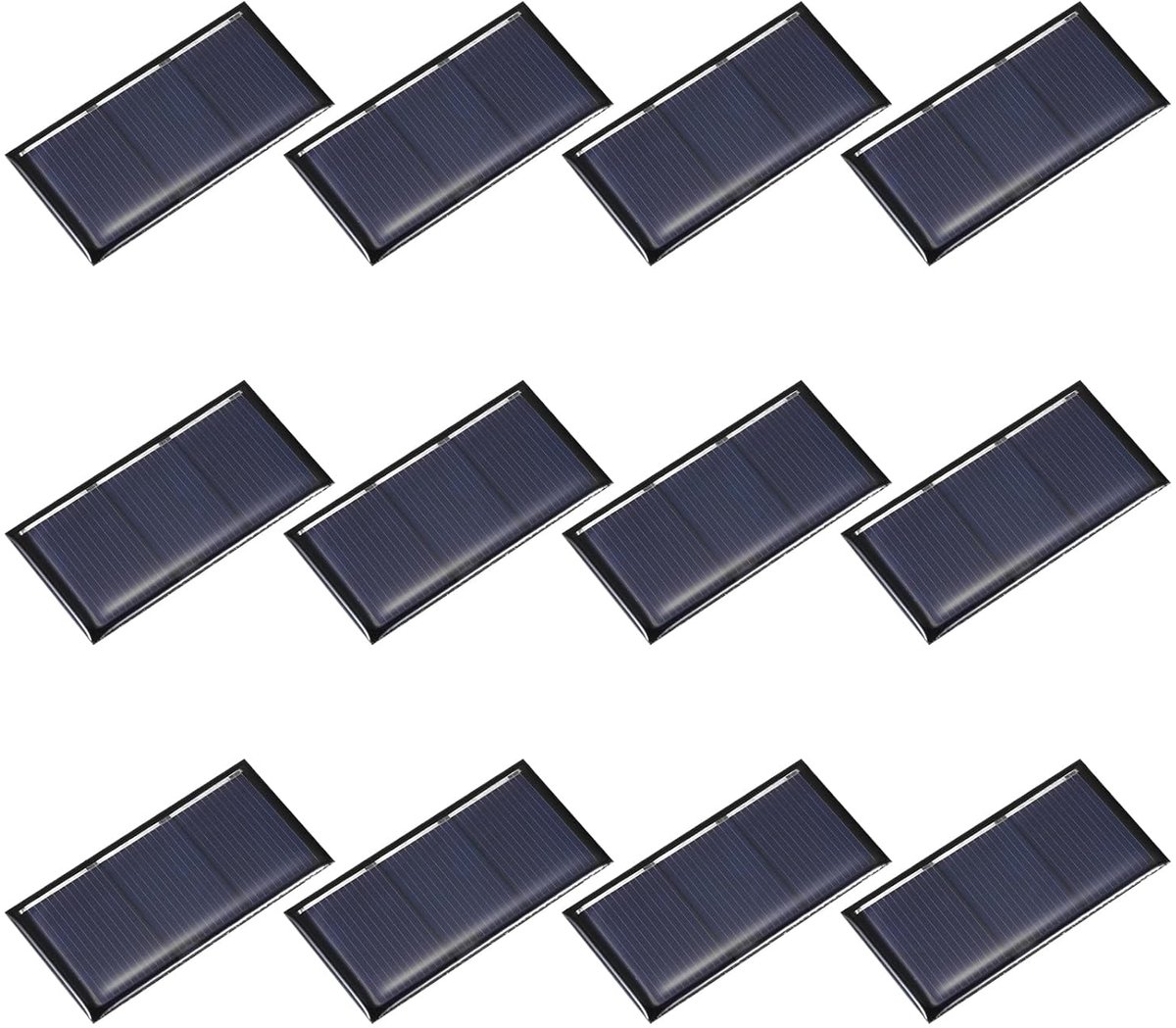 12 stuks 1,5V 0,24W 0,16A Mini zonnepaneel, microcellen zonnecollector voor zonne-energie, knutselen, DIY, speelgoed, acculader, 60x30mm