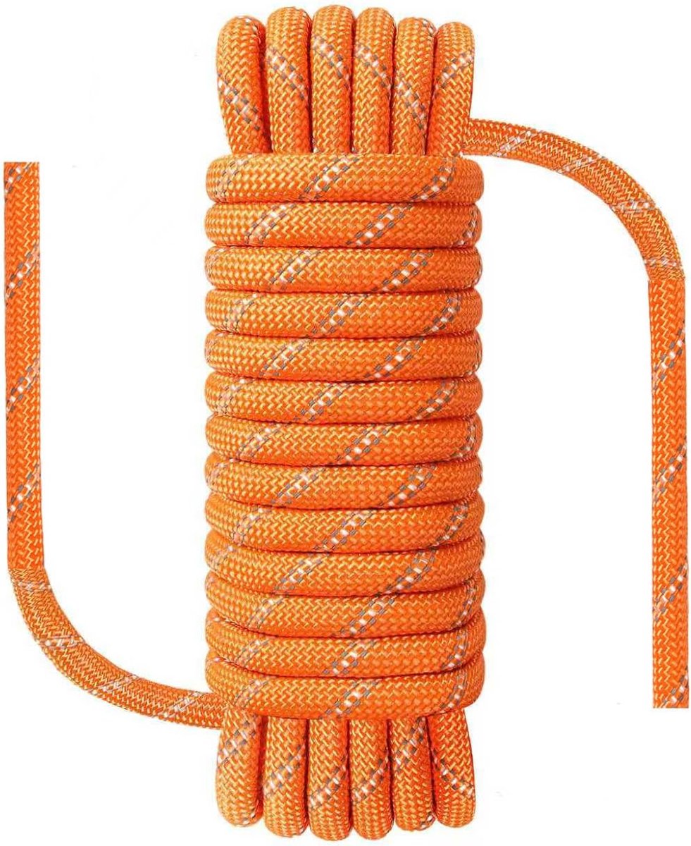 Marine Rope voor varen, vissen, raften, kamperen, wandelen, jagen, canyoneering, aanmeren, drijven, anker, dokken, redding, knopen, nylon/polyester, 10 mm x 30 meter, oranje