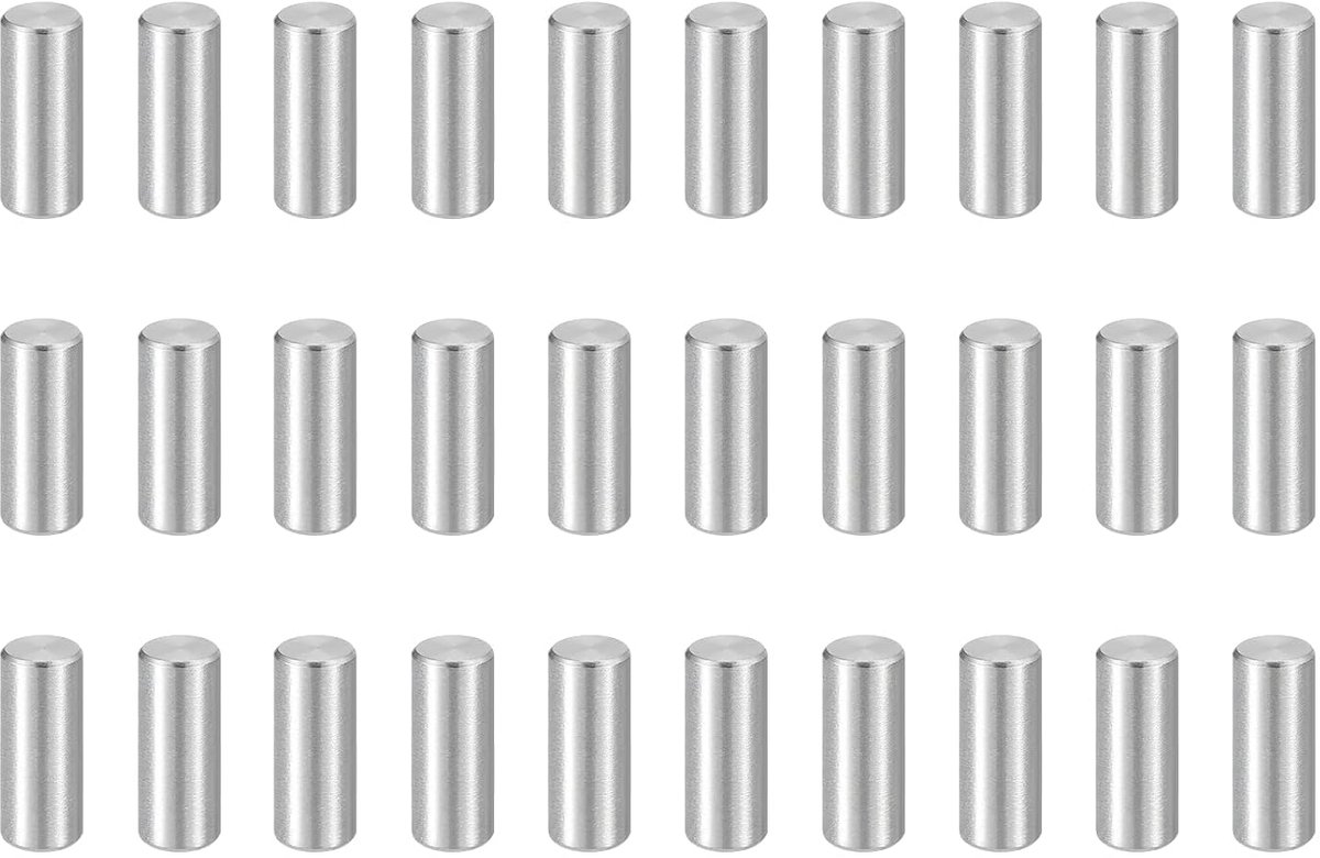 50 stuks pluggen M4 (4 mm) x 10 mm 304 roestvrij staal cilindrische plankpennen, bevestigingselementen voor metalen apparaten, houten meubels, doe-het-zelf montage, zilver