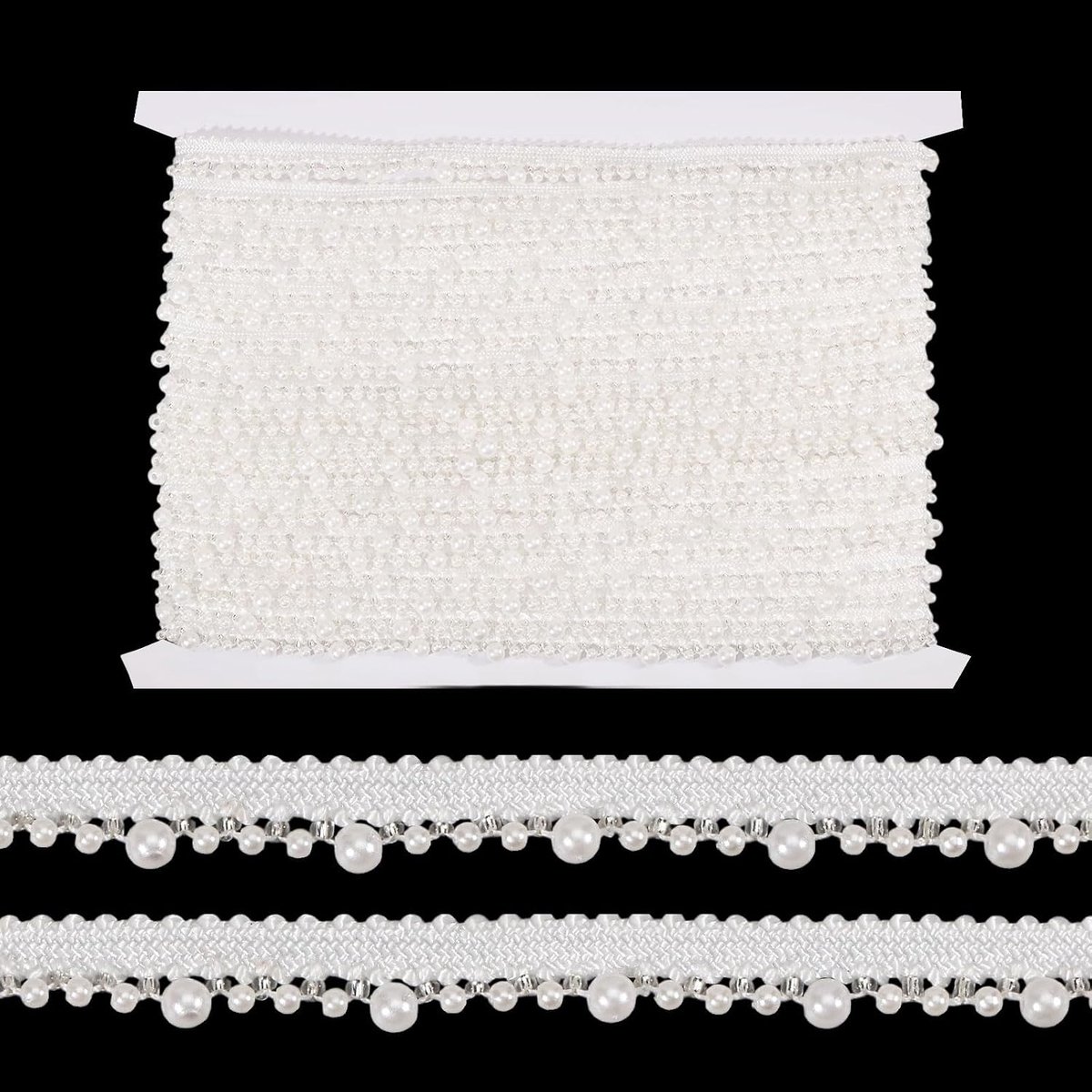 10 yards 1/2 inch brede witte parelfranjes kant trim met hangende kralen franjes voor naaien knutselen trouwjurk kledingaccessoires DIY decoratie