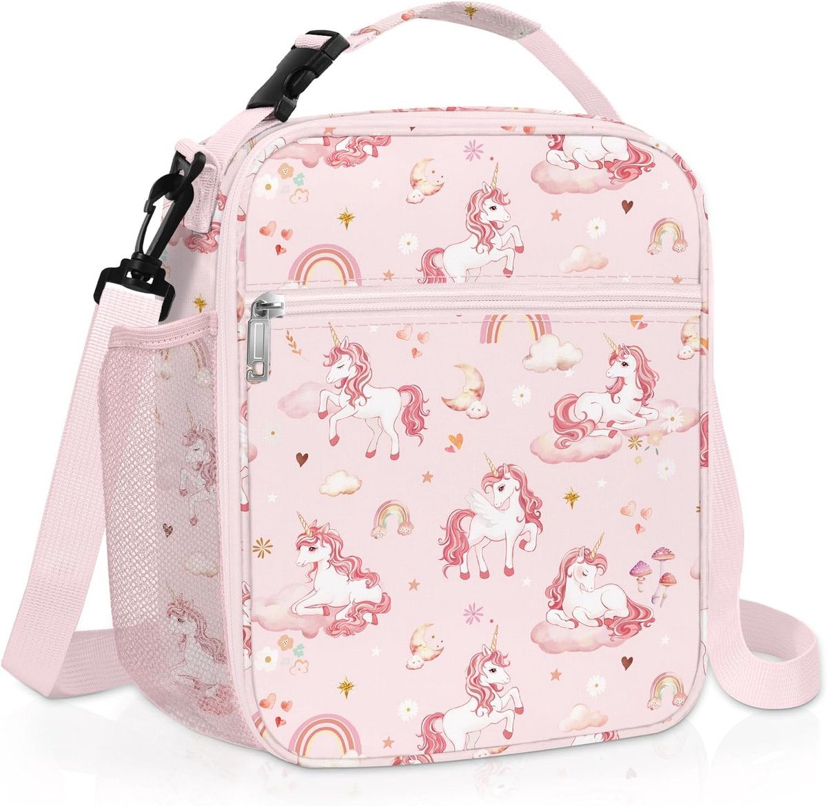 Unicorn Geïsoleerde Lunchtas Grote Thermische Koeltas Voor Meisjes Picknick Lunchbox Tas, Ac-en-ciel Licorne | Lunchtas voor meisjes, licht en gemakkelijk te reinigen, kleine lunchtas voor school, studenten, koelbox, kinderen