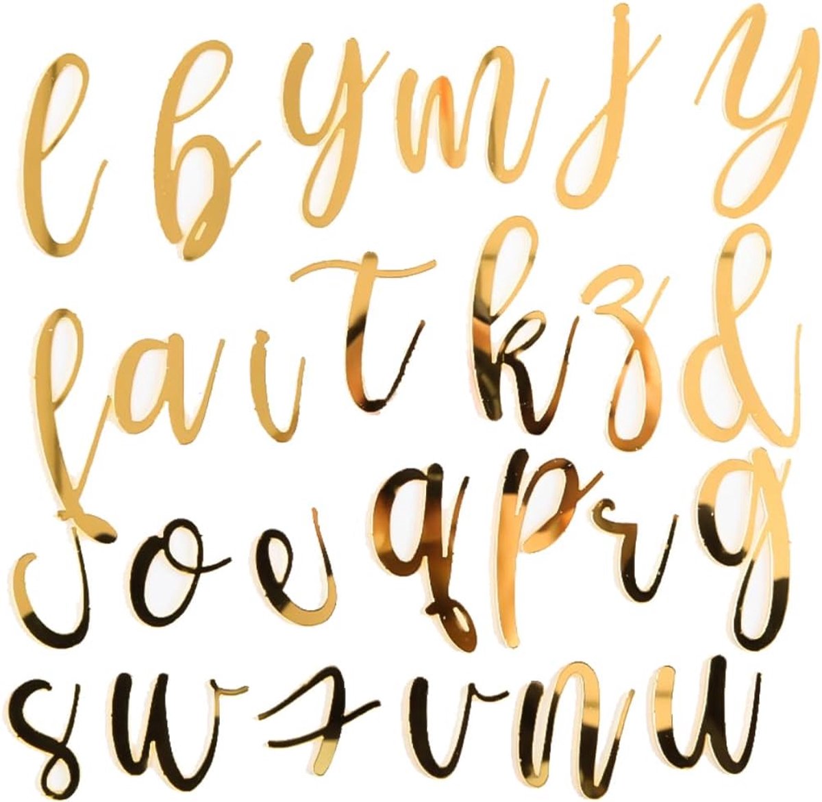 52 stuks letterdecoratie taart gouden taartdecoratie verjaardag acryl 2 sets A-Z taartdecoratie hoofdletters taartopzetstuk set taartopzetstuk voor verjaardag bruiloft jubileum