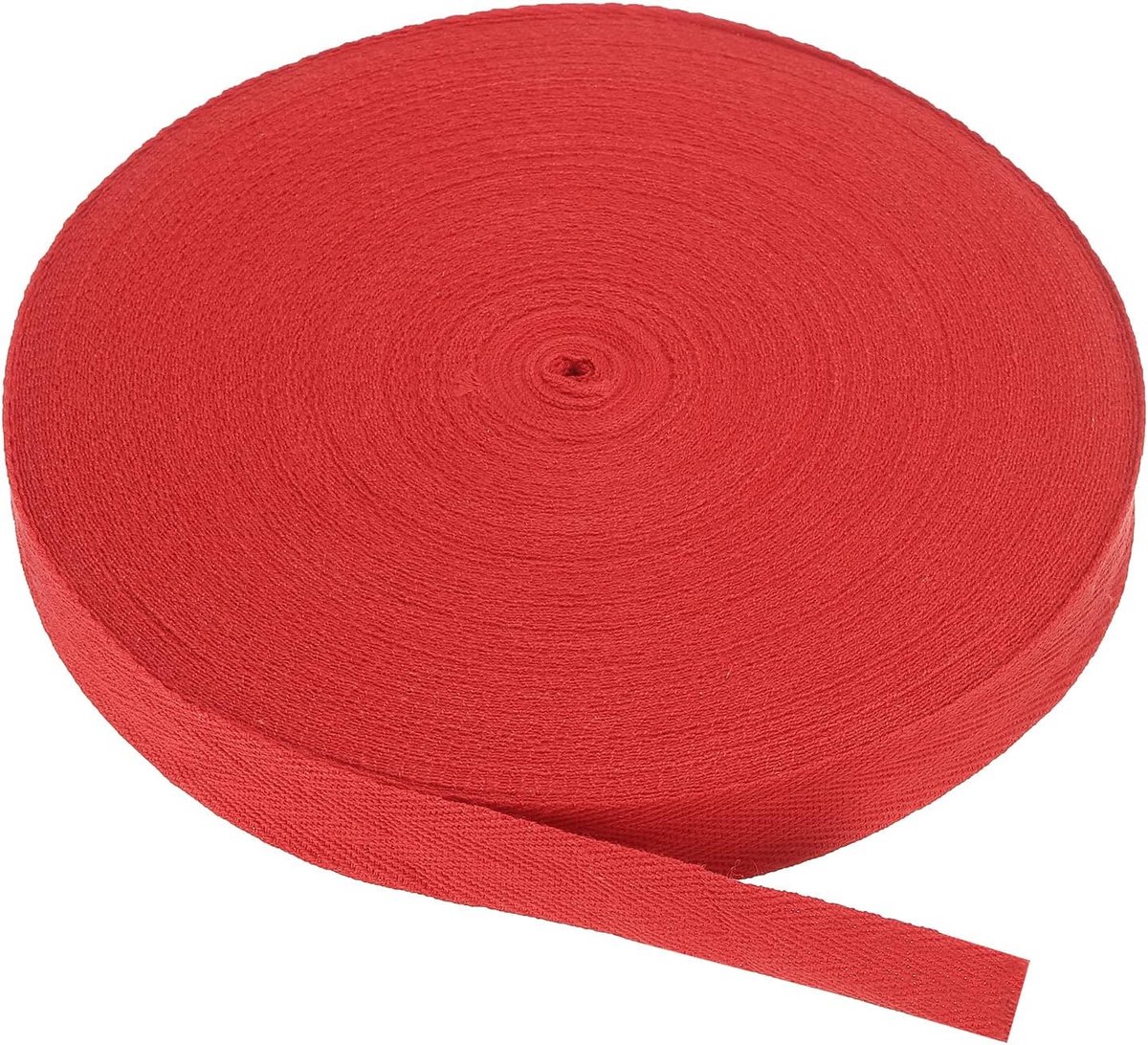 Katoenen keperstof tape 20 mm (3/4 inch) 50 meter katoenen lint biaisband visgraat singels trim voor naaien geschenkverpakking ambachtelijke doe-het-zelf helder rood