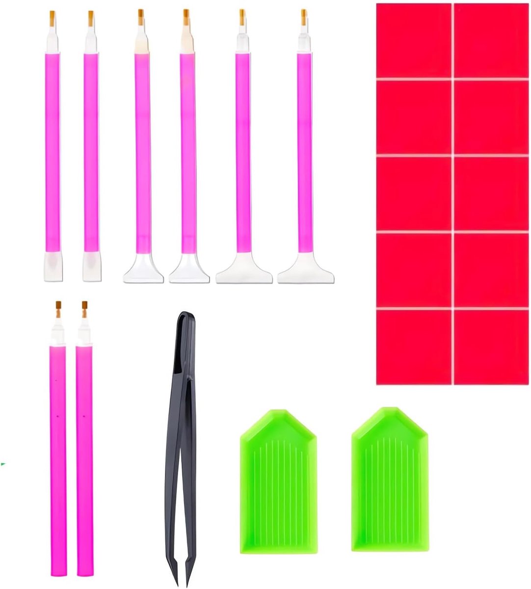 21-delige 5D-diamantschilderset, accessoires, diamantschilderij, kruissteek, gereedschap