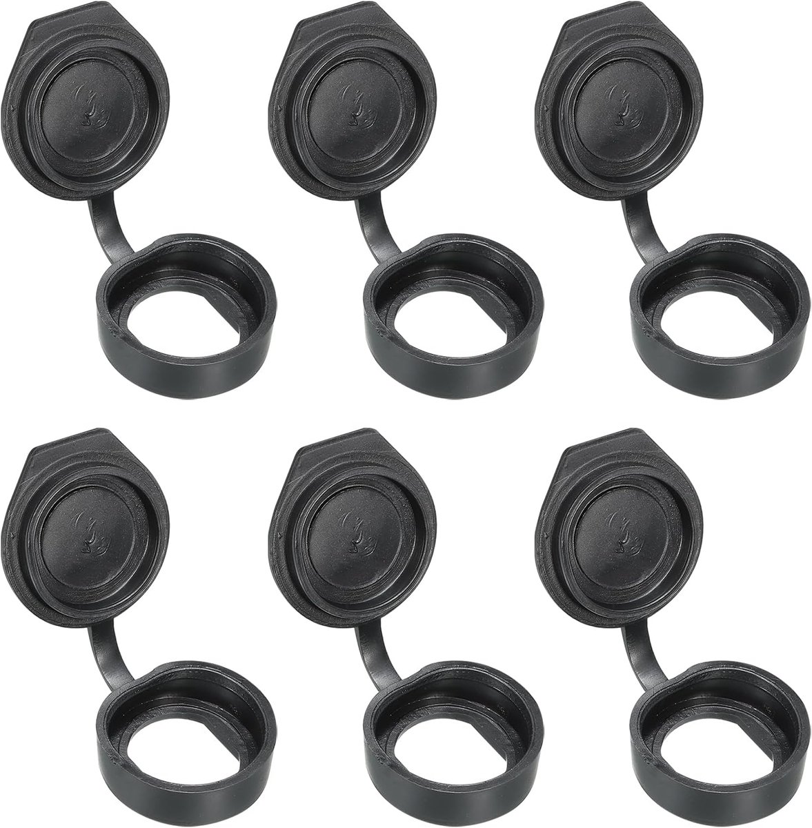 Stofkap voor deurslot, 19 mm, 6 stuks, rubberen waterdichte toetsen, cam-slot, stofkap voor 19 mm cam-slot, zwart