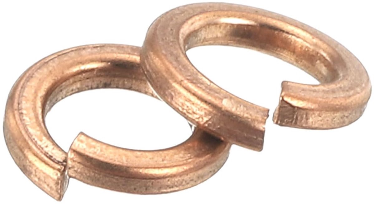 Borgringen met veer, M3 gedeelde veiligheidsschijven, assortiment van koper voor schroeven, bouten, moeren