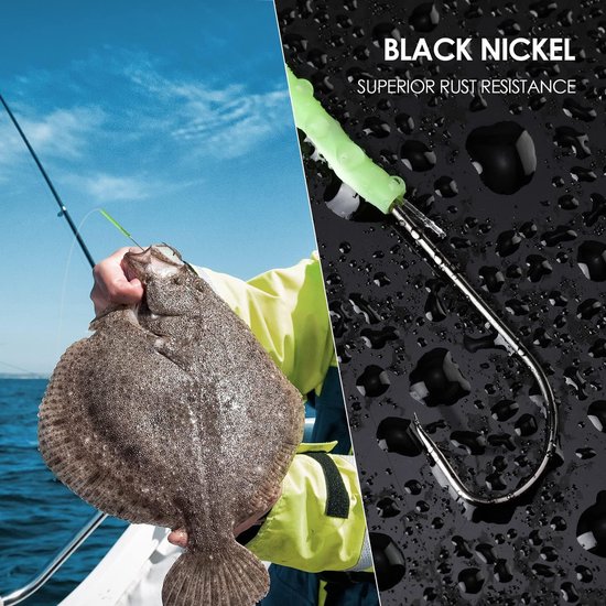 SnelShoppen - 5 stuks vishaken voor zeevissen, flapper-rigs voor strandwerpen, oevervissen, bot, whiting, baars, schol, maat 2/0, 52cm — afbeelding 4