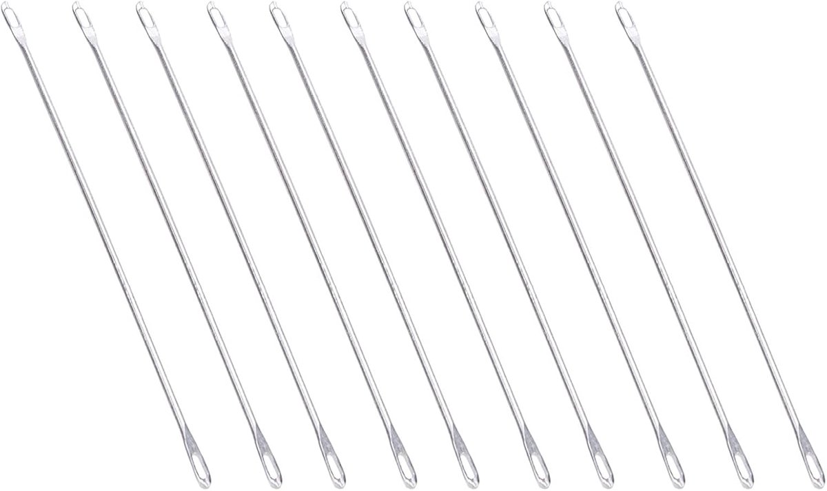 Eyed Naalden Naald Breimachine Ended Transfer Tool Afwerking Voor Garen Onderdelen Bodkin Eye Mid Gauge Passap 20 Stuks Double Eye Naald Metalen 9Cm Lange Transfer