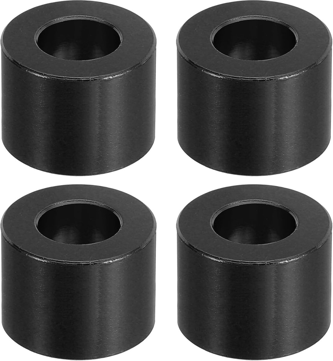 M10 Aluminium Spacer, 4 Stuks Metalen Spacers Aluminium 10,5mm ID x 20mm OD x 15mm L Aluminium Spacer Schroef Standoff Rond voor 2/5in of M10 Schroefbout, Zwart