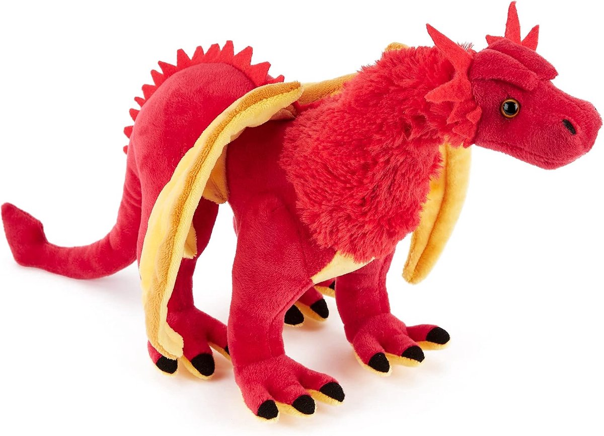 Co Zacht knuffeldier voor kinderen, draak (40 cm), safaridierencollectie, pluche speelgoed, eerste knuffel voor baby