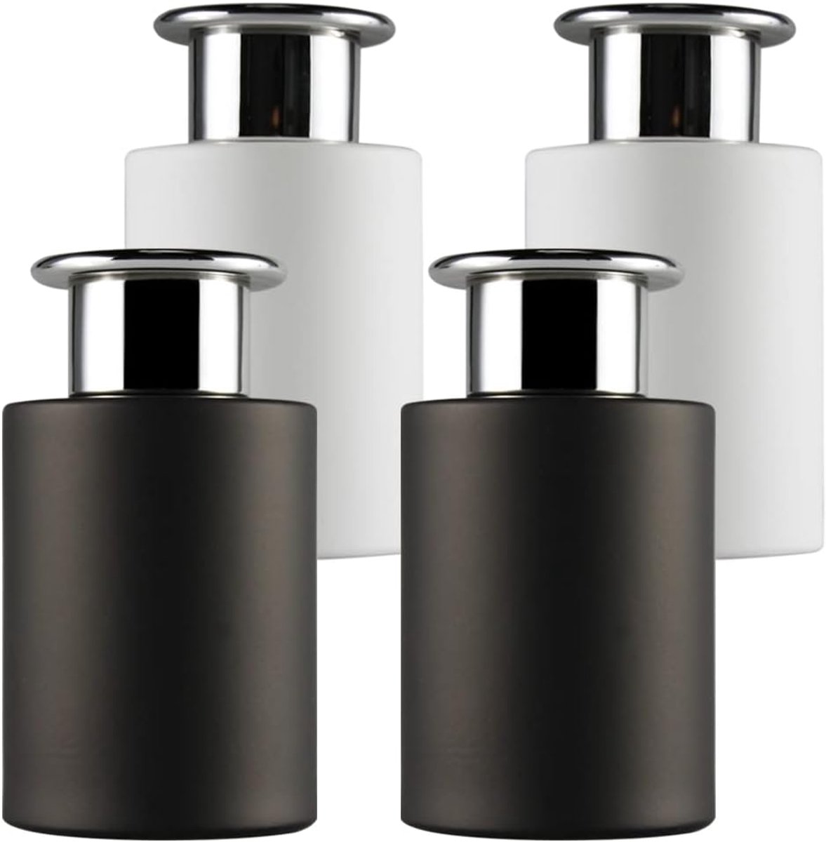 diffuser flessen rode diffuser potten met T-vorm zilveren doppen set van 4 - 4,2 inch hoog, 120 ml 4 oz. geuraccessoires te gebruiken voor doe-het-zelf vervangende riet diffusorsets. (multi)
