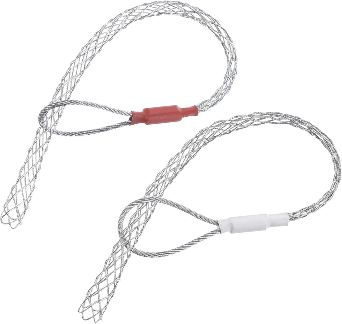 Ferrule voor kabeltang voor kabels 10-12 mm + 15-20 mm rood + wit 30/39 mm, 0,09/0,12 voet kabelkousen van verzinkt staaldraad enkele kop gladde afdekking