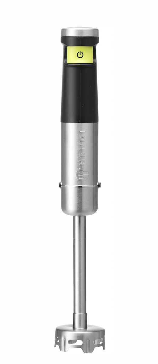Staafmixer draadloos traploze snelheidaanpassing eenvoudige bediening met drukgevoelige knop handmixer S-vormig mes 2x 3 7V heroplaadbare li-ion batterij ø65X(H)390mm roestvast staal