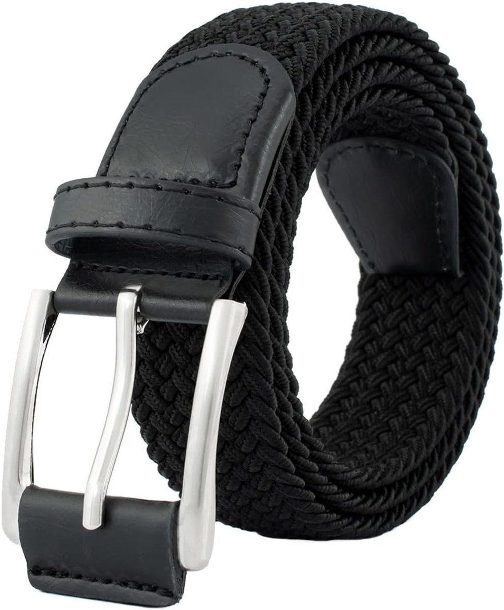 Gevlochten Riem - Lederen Stretch Gevlochten Riem Legering Gesp Unisex Mannen Vrouwen Stretch Geweven Riem Uitbreidbare Taille Riemen
