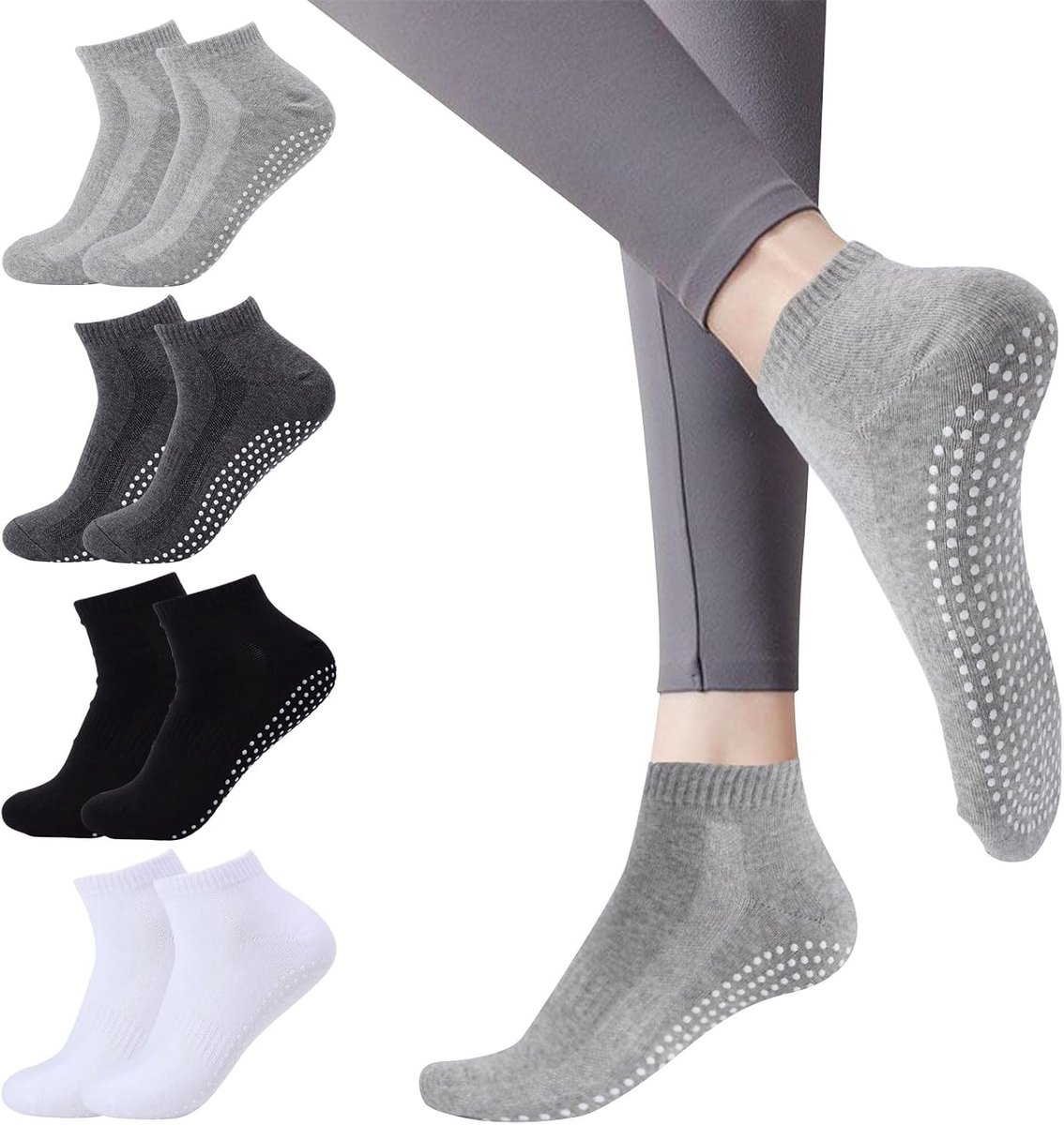 Sokken, voor dames, voor pilates, ballet, dans of trampoline, set van 3 stuks