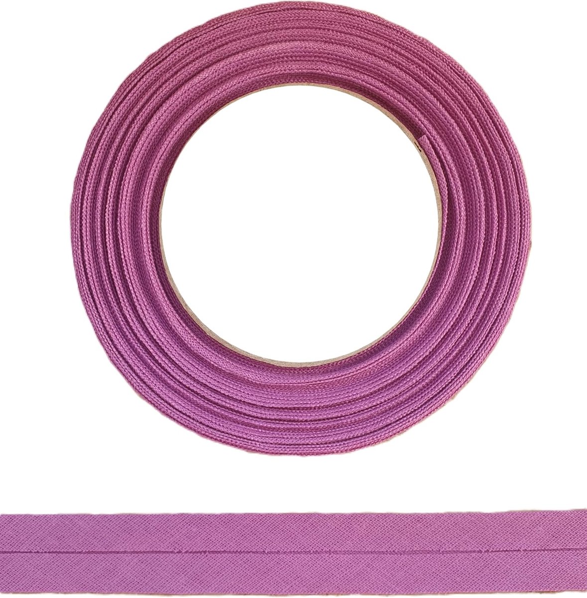 Biasband van 100% katoen, 10 m x 18 mm (gevouwen), hoogwaardige rand, katoenen band, biasband, ideaal voor doe-het-zelf naaien, in België gemaakt, op een rol (braam)