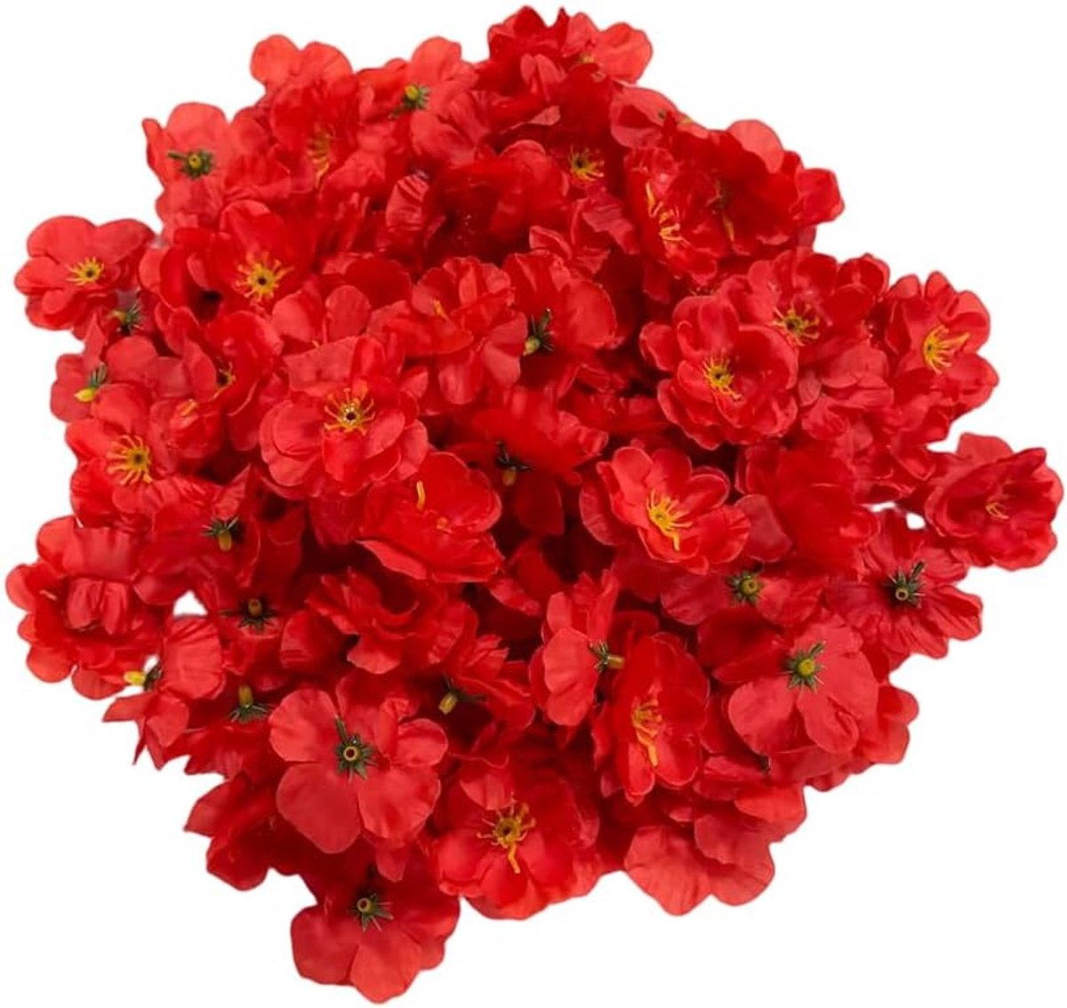 100 stuks kunstmatige zijden kersenbloesem bloemhoofden lente nep pruimenbloesem perzikbloesem, vaasvullers, korsetten voor bruiloftsdecoratie, kinderkamermuur, boog decor krans slinger