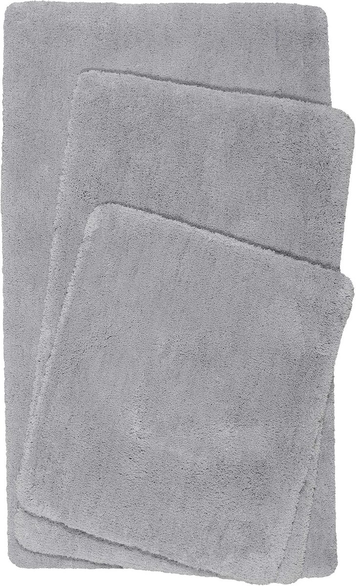 Living Porto Azzurro getuft badmat, 55 x 65 cm, grijs | Badmat, behaaglijk, wollig, zacht haar, antislip en wasbaar