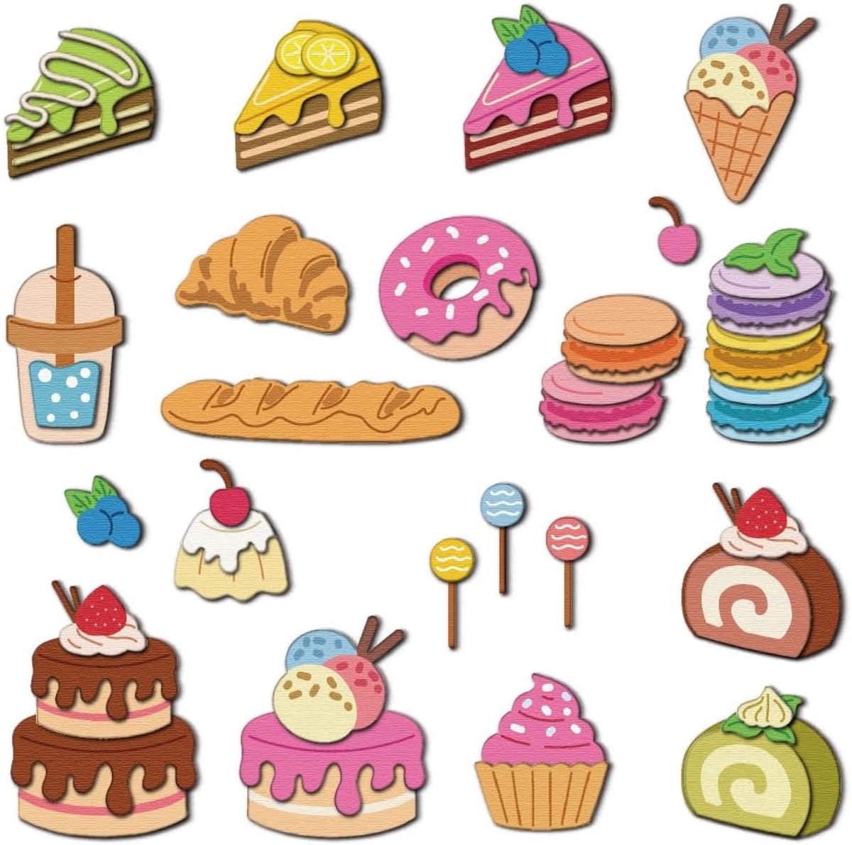 Stanssjablonen met dessert motief, metaal stansvormen, geprent sjablonen, stanssjablonen, nieuwheden 2025 voor de kaartenproductie, decoratie, feestuitnodigingen, kaartenaccessoires