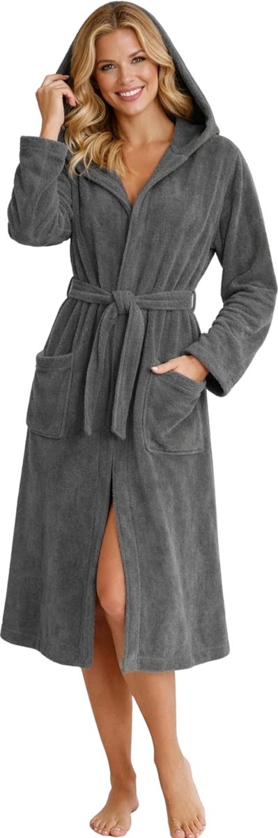 Badjas Dames Katoen Badstof Capuchon Sauna Spa Thuis