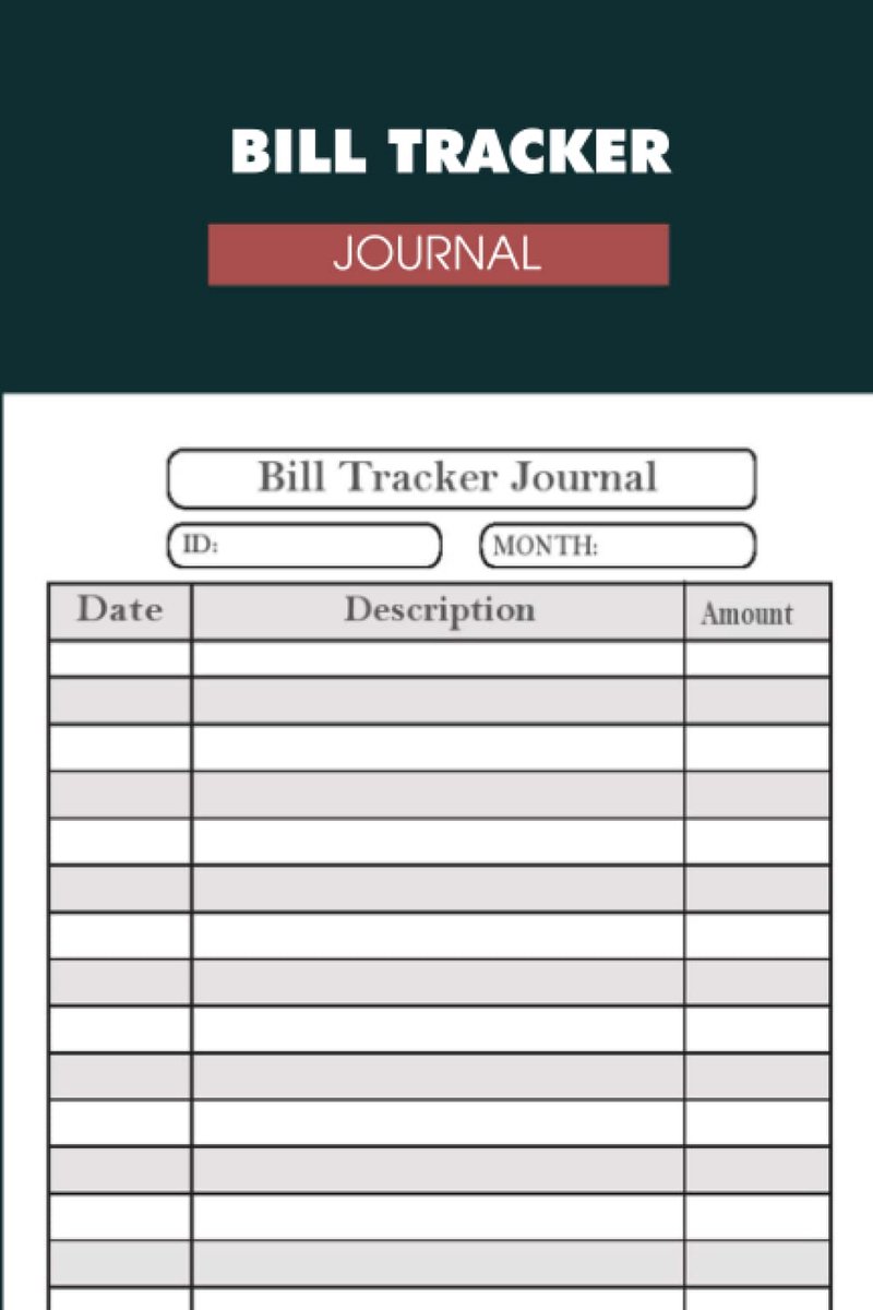 Tracker Journal: Bill Payment/ Expense Checklist / Bookkeeping. Bill Tracker Journal