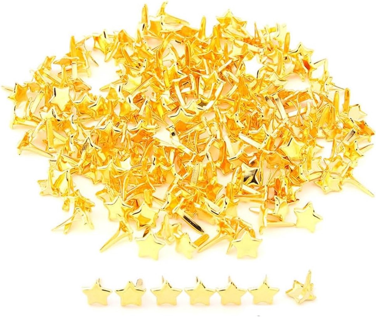 nagelbrads, mini patroonklemmen, metalen sluitklemmen, kleurrijke ronde kopklemmen, papiersluitingen, knutselklemmen voor doe-het-zelf, scrapbooking, knutselen, pentagram, 100 stuks