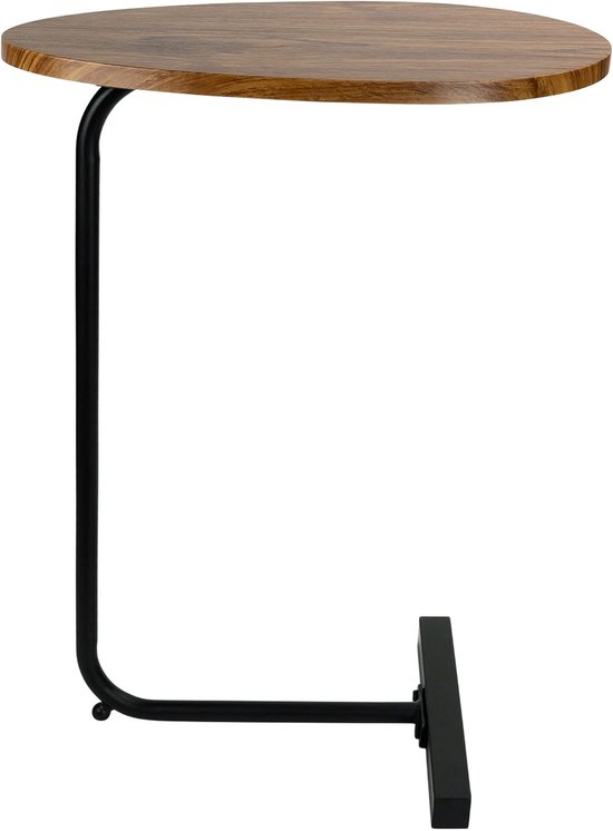 Bijzettafel - Ovaal - Banktafel - Bijzettafeltje - Bijzettafeltjes - Modern - Laptoptafel - Bruin - Hout - 30 x 45 x 60 cm — afbeelding 3