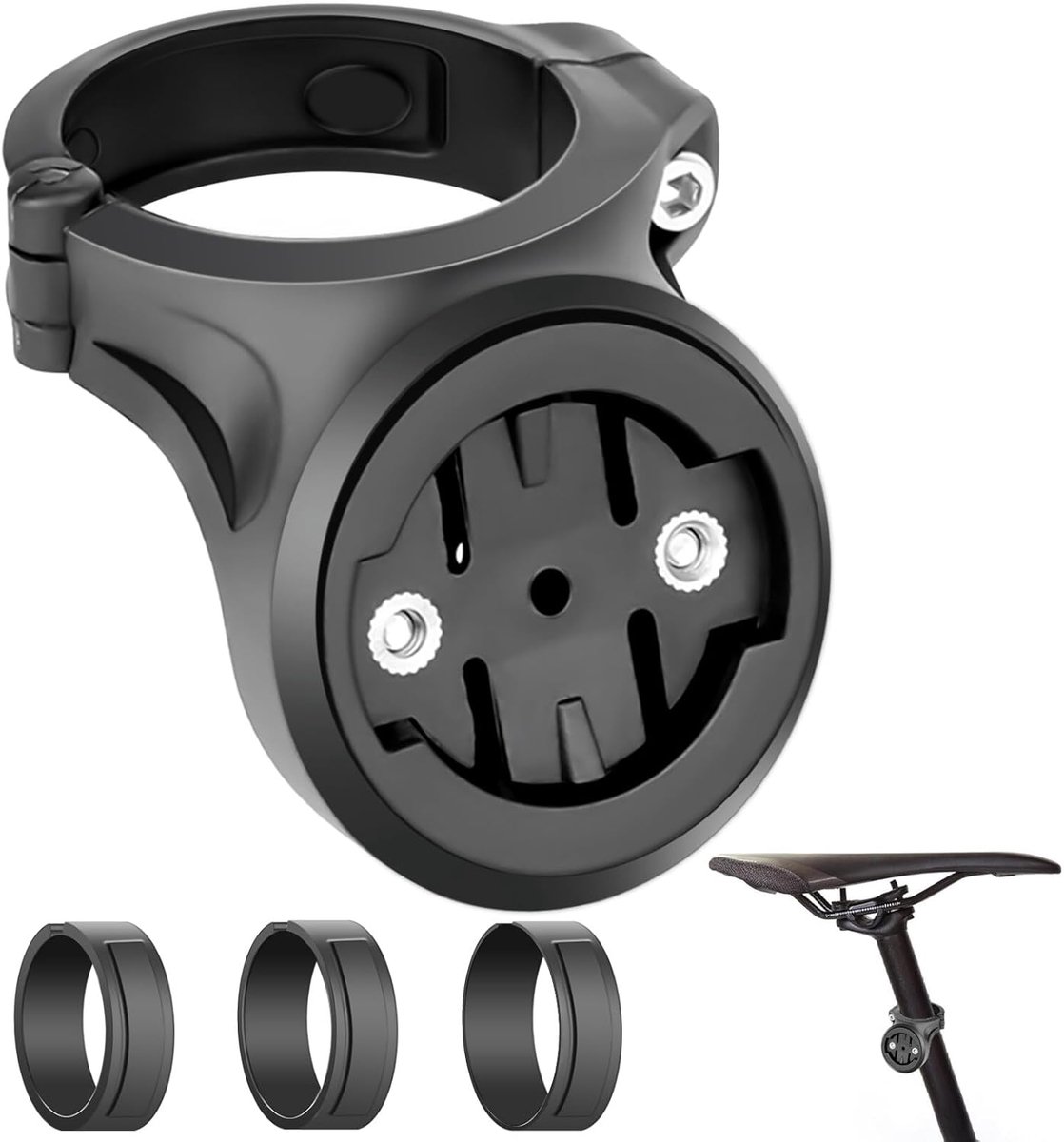 Fietshouder, stuurhouder, turn houder, compatibel met Garmin-Varia-achterlicht, fietsradar Edge, universele houder, fietsbevestiging, fiets, MTB-accessoires (zwart)
