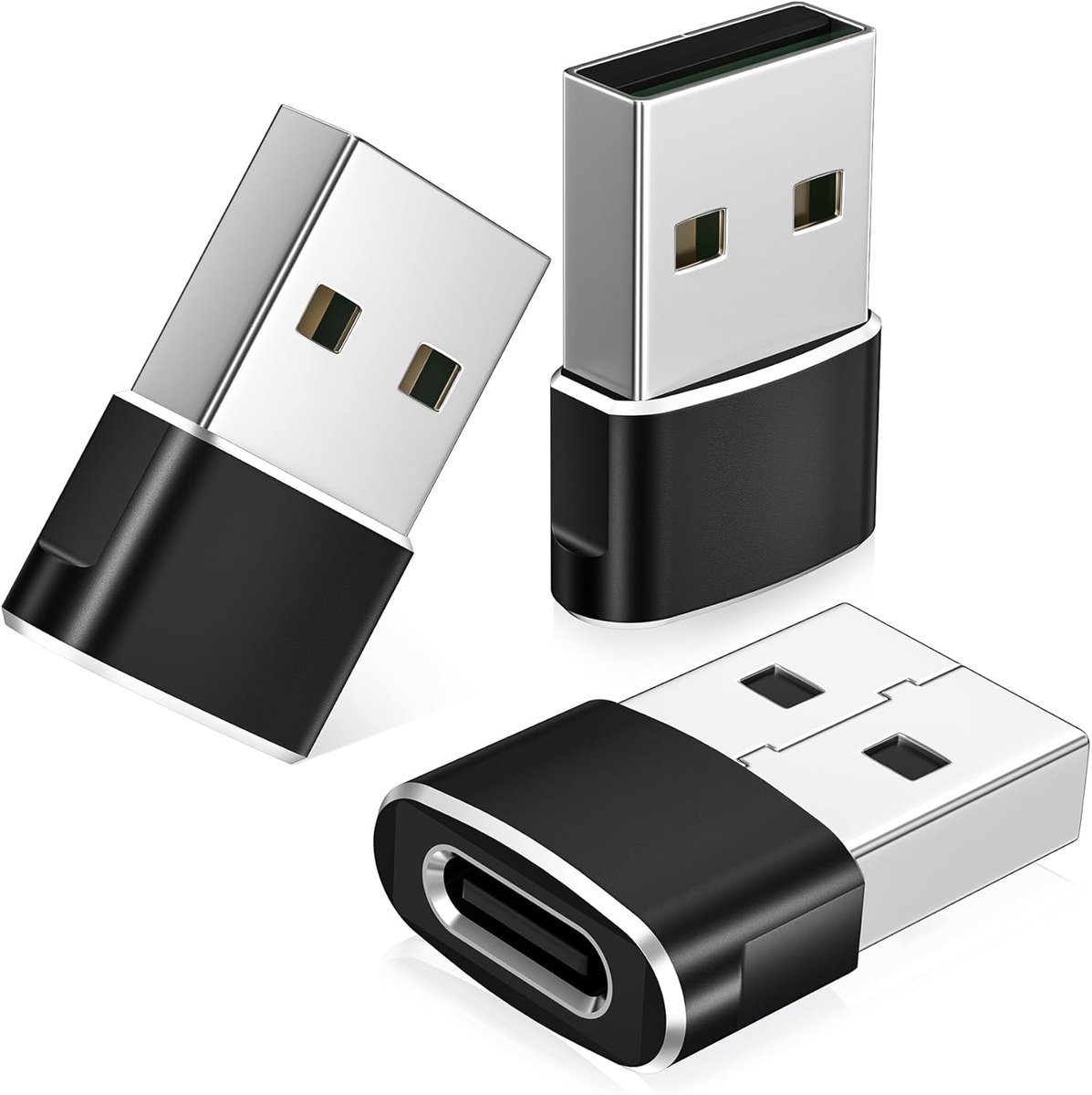 USB naar USB C Oplaadadapter voor iPhone 17 17e Pro Max 16 15 | Type C Vrouwelijk naar USB A Mannelijk Adapter Converter voor Apple Watch 11 10,AirPods 3,iPad mini Air,Samsung Galaxy S25 26