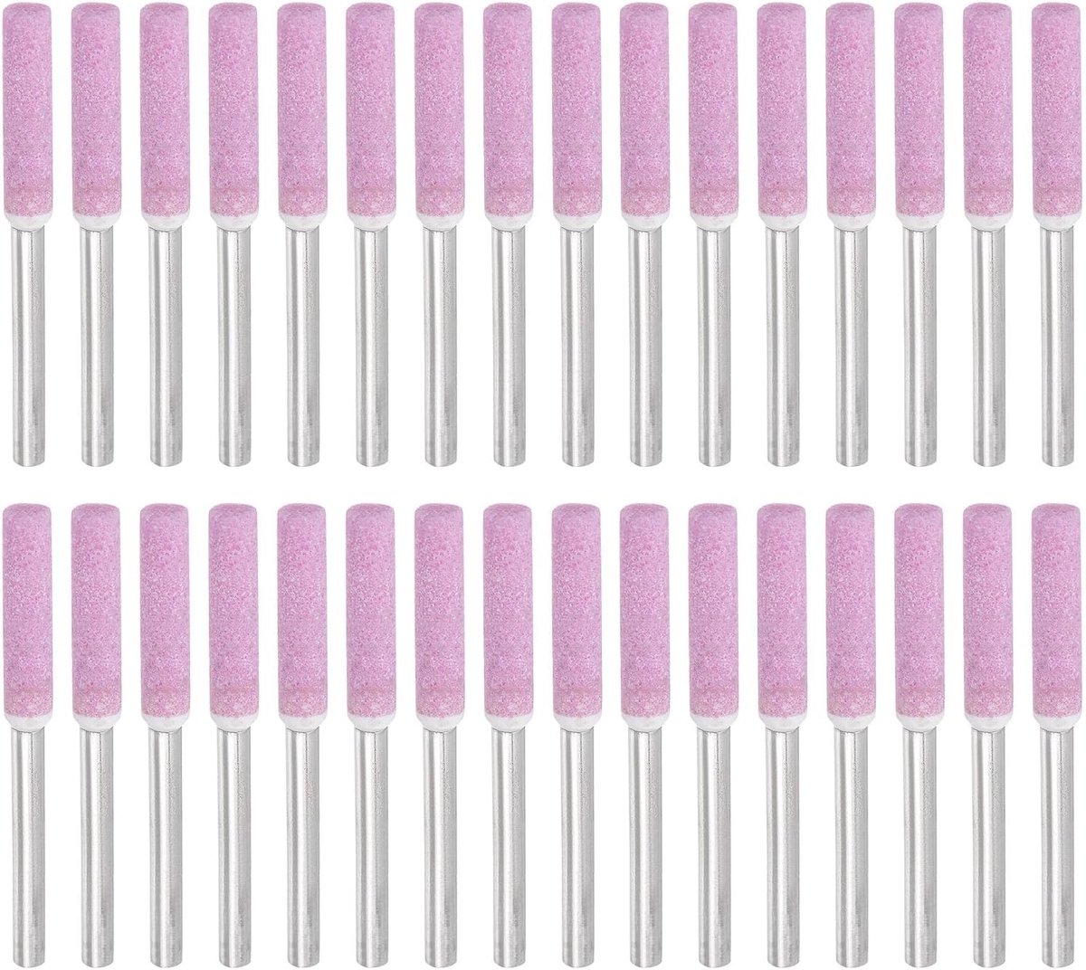 32 Stks Diamant Kettingzaag Slijpen Kit 5/32 Inch Roze (4mm) Hoge Hardheid Slijpen Steen Polijsten Slijpen Bestand Tool Voor Kettingzaag Steen Sieraden Hout