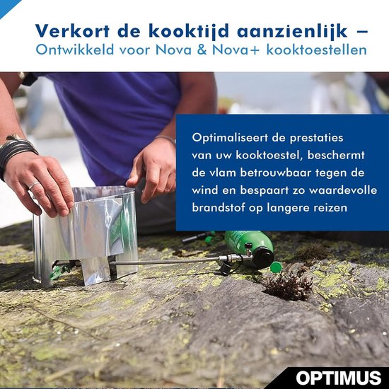 Windscherm voor Nova & Nova+ Camping Kooktoestellen - Opvouwbaar aluminium windscherm, 69 g, 79 × 15 cm, vermindert aanzienlijk brandstofverbruik en kooktijd — afbeelding 2