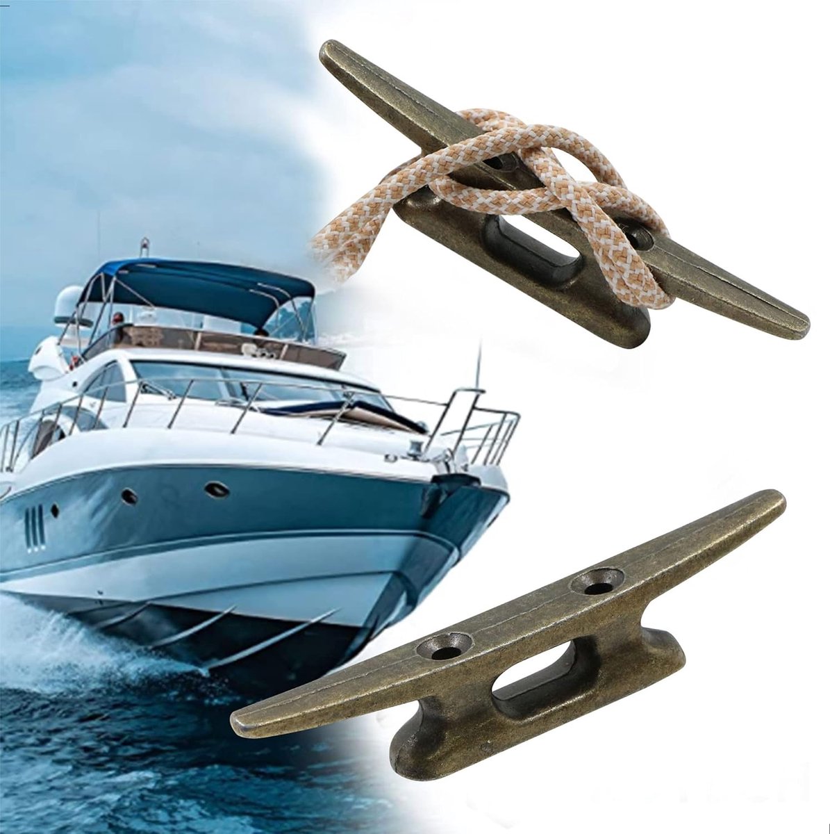 Klampe voor boten bootsklampe belegklampe klampe vastmaker - 4 inch dek touw klampe voor marine voor boten accessoires dok aanmeren, 2 stuks