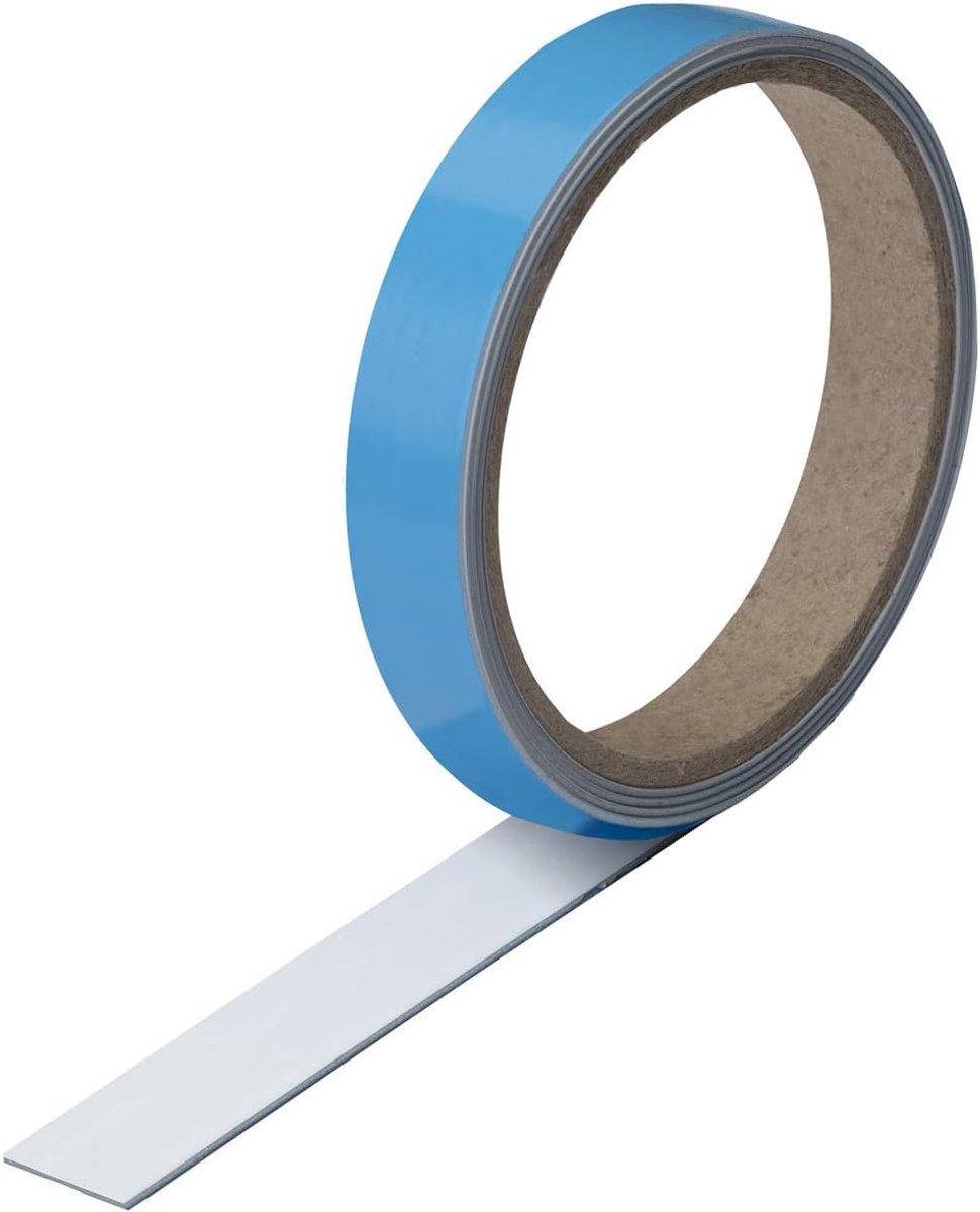 Zelfklevende staalplaat, magnetische wandlijst als hechtbasis voor magneten, 19 mm breed, 1 meter lang, magneetlijst, eenvoudig op maat te snijden, voor magneten