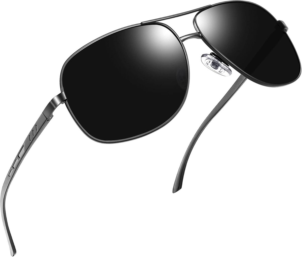 Aviation Zonnebril Gepolariseerd UV400 Dubbelbrug Metaal Unisex | Vintage Klassiek Militaire Pilotenbril Vliegreis Vakantie Dagelijks Gebruik voor Heren Dames