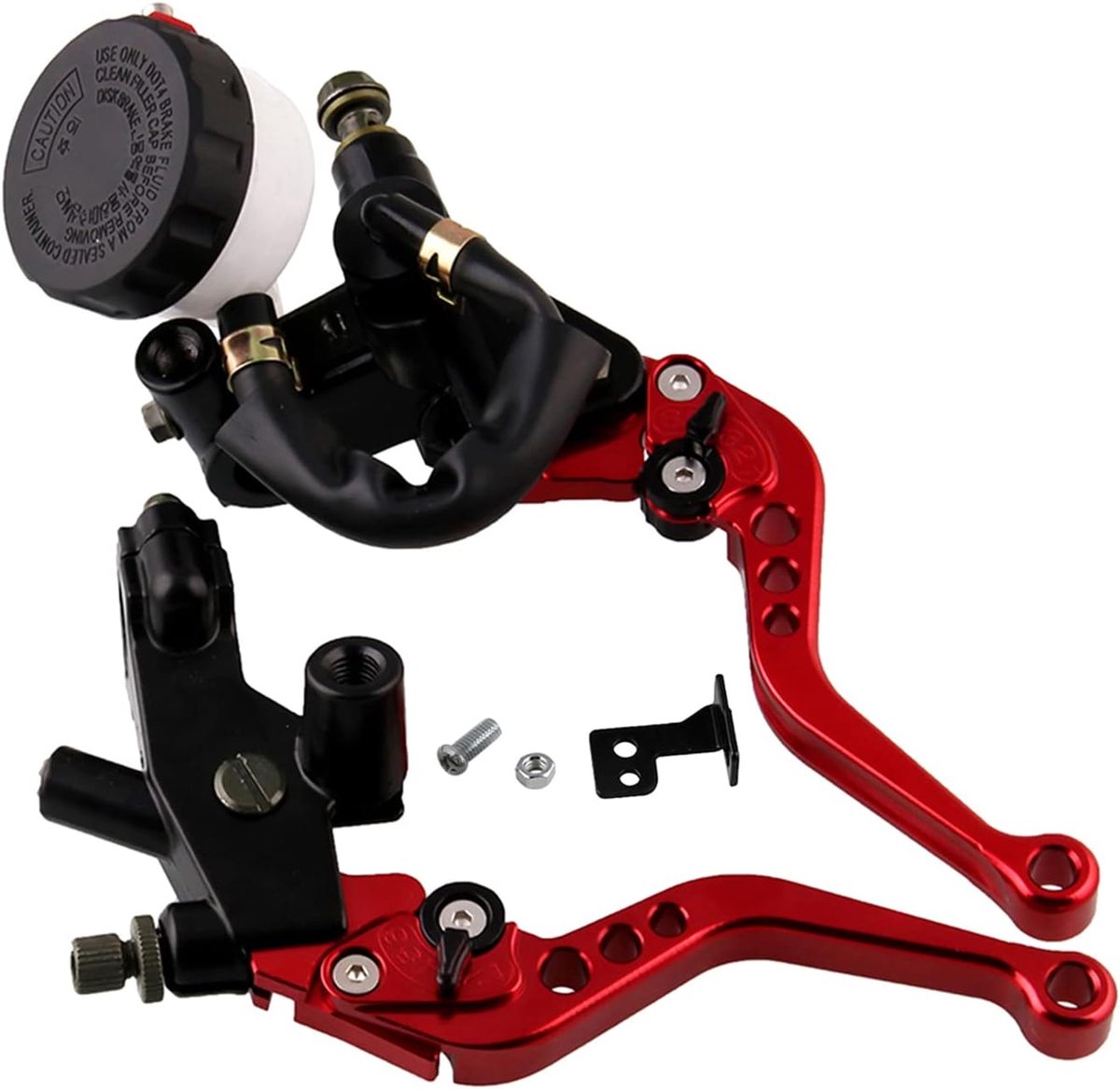 Universele verstelbare 7/8 inch motorfiets koppelingshendel, motorfiets koppelingshendel set, rempomp tank, rood