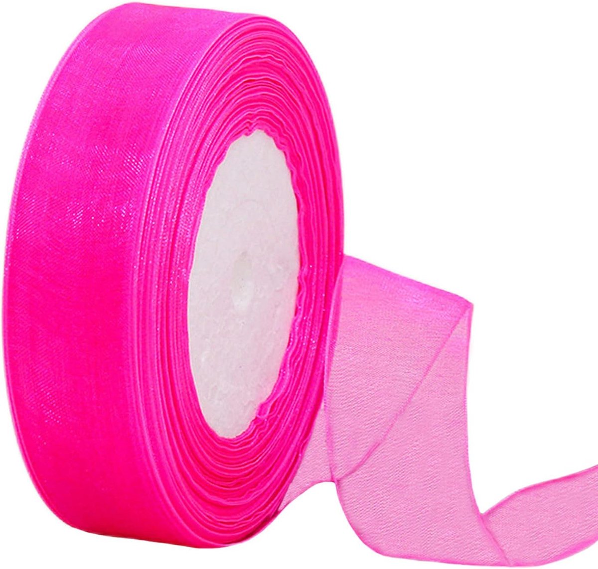 roze organza chiffon 25 mm voor geschenkverpakking, 45 m doorzichtig chiffon haarlint verjaardagscadeau wrap kerst organza voor knutselen, bruiloftsdecoraties
