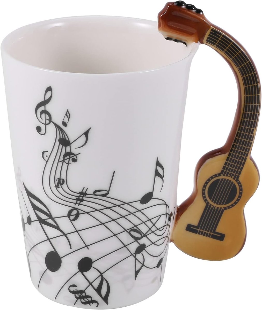 nieuwigheid gitaar handvat keramische gratis koffie melk persoonlijkheid uniek muziekinstrument geschenk