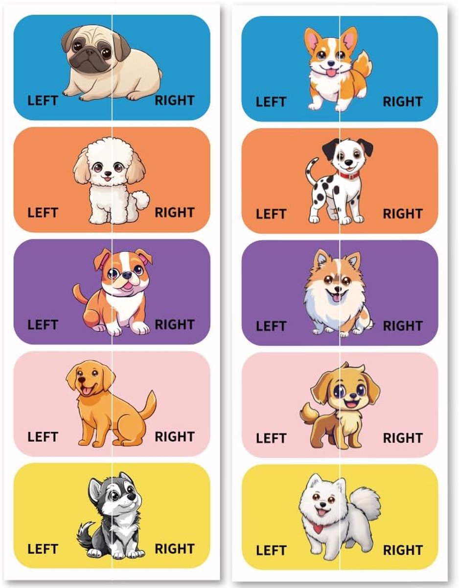 Schoenen Stickers voor Schoenen Leren Links Rechts, Hondenmodel 100 stuks (50 paar) Zelfklevende Schoenen Stickers Etiketten Stickers om schoenen aan te trekken