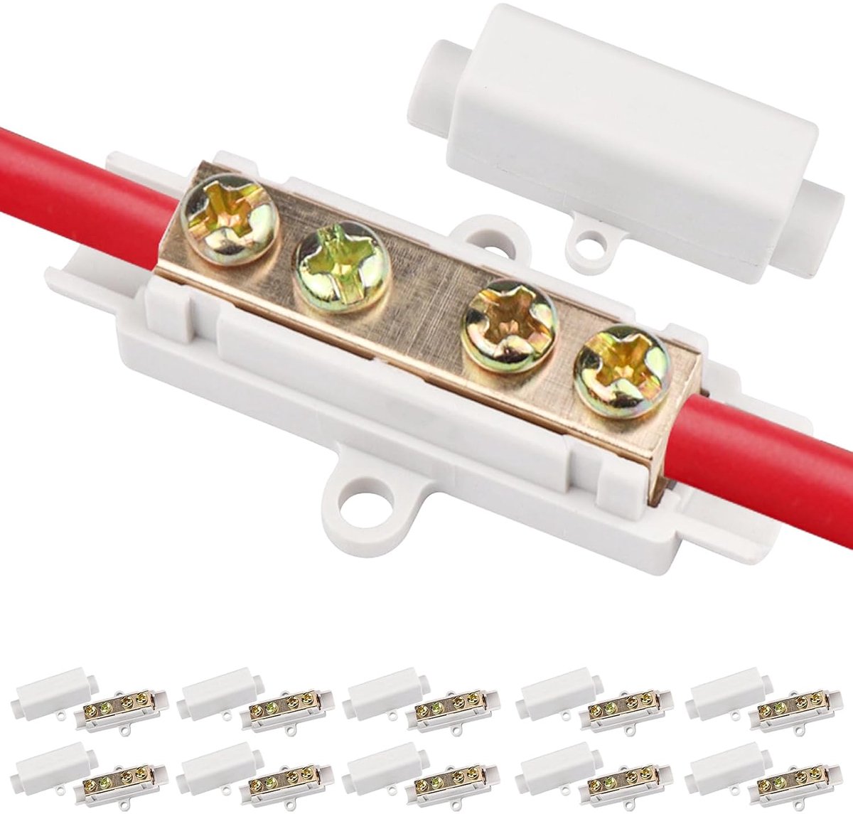 Elektrische Connectoren messing kabelconnector met dubbele schroeven push-in kabelklemmenblok 1000V 100A hoogwaardige kabelconnector met ABS-behuizing Geschikt voor kabels van 2 5-16 mm²