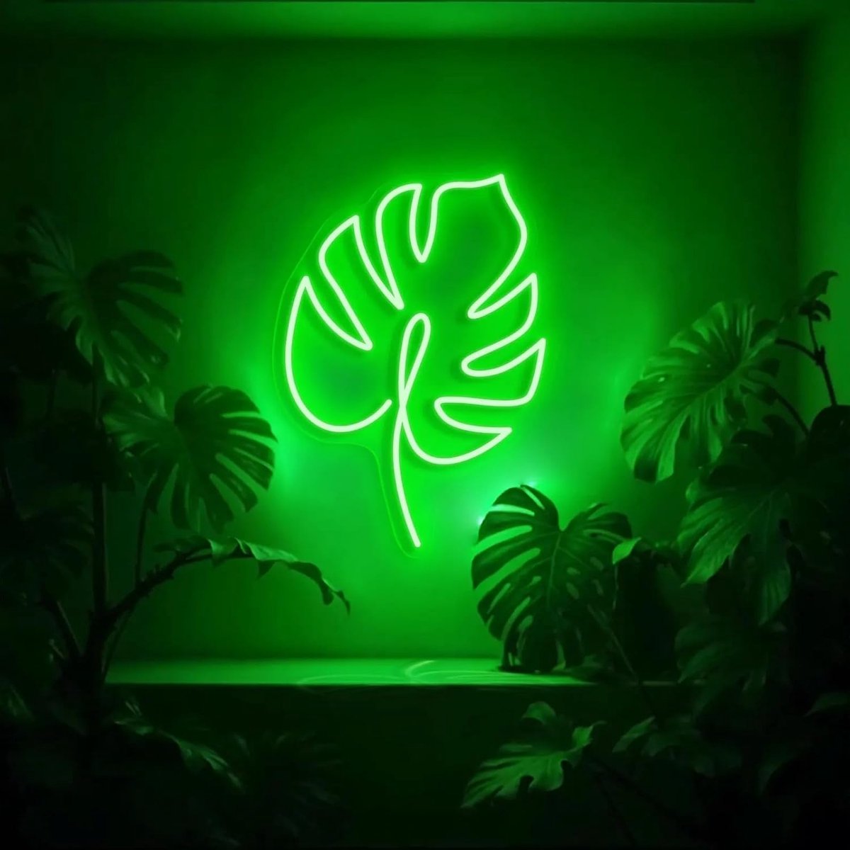 Blad Neon Teken Groen Blad Neon Licht Monstera Mint LED Tekens Muurhangers voor Tuin Decor Cadeau voor Plantenliefhebber Esthetisch Decor