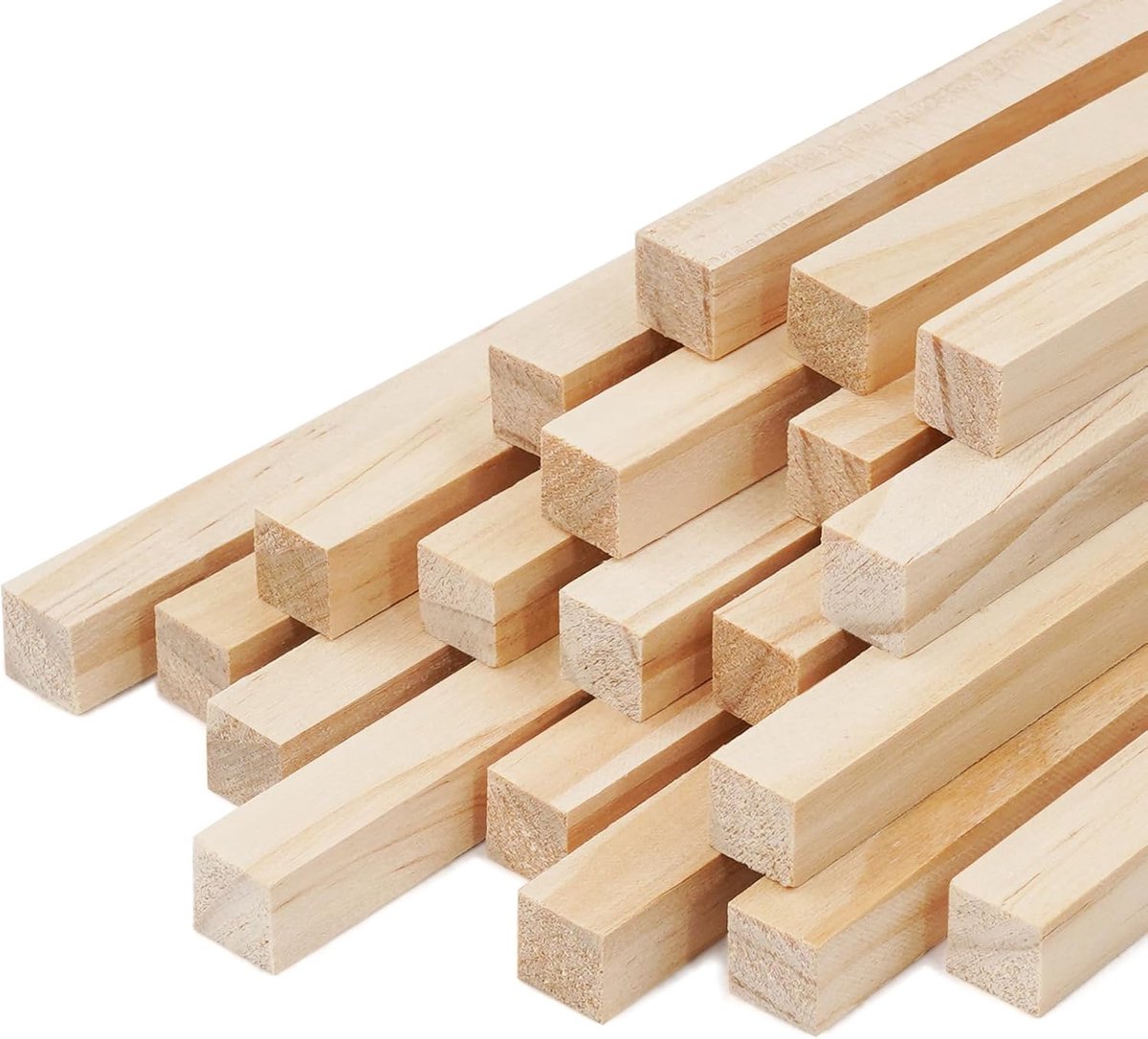Houten vierkante deuvels, staafjes, pluggen, hout, 10 x 300 mm, vierkante houten deuvels, staven, hout voor kunsthandwerk, onafgewerkte hardhouten sticks, doe-het-zelfs, woondecoratie (10 mm)