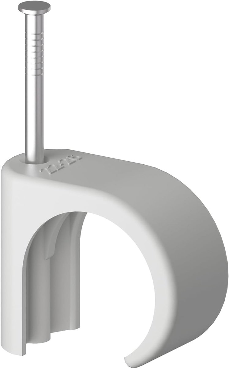 kabelklemmen, 50 stuks spijkerklemmen, 22-26 mm, 304 roestvrij staal, kabelbeheer voor telefoon- en Ethernet-kabels, stroomkabels, buis, grijs