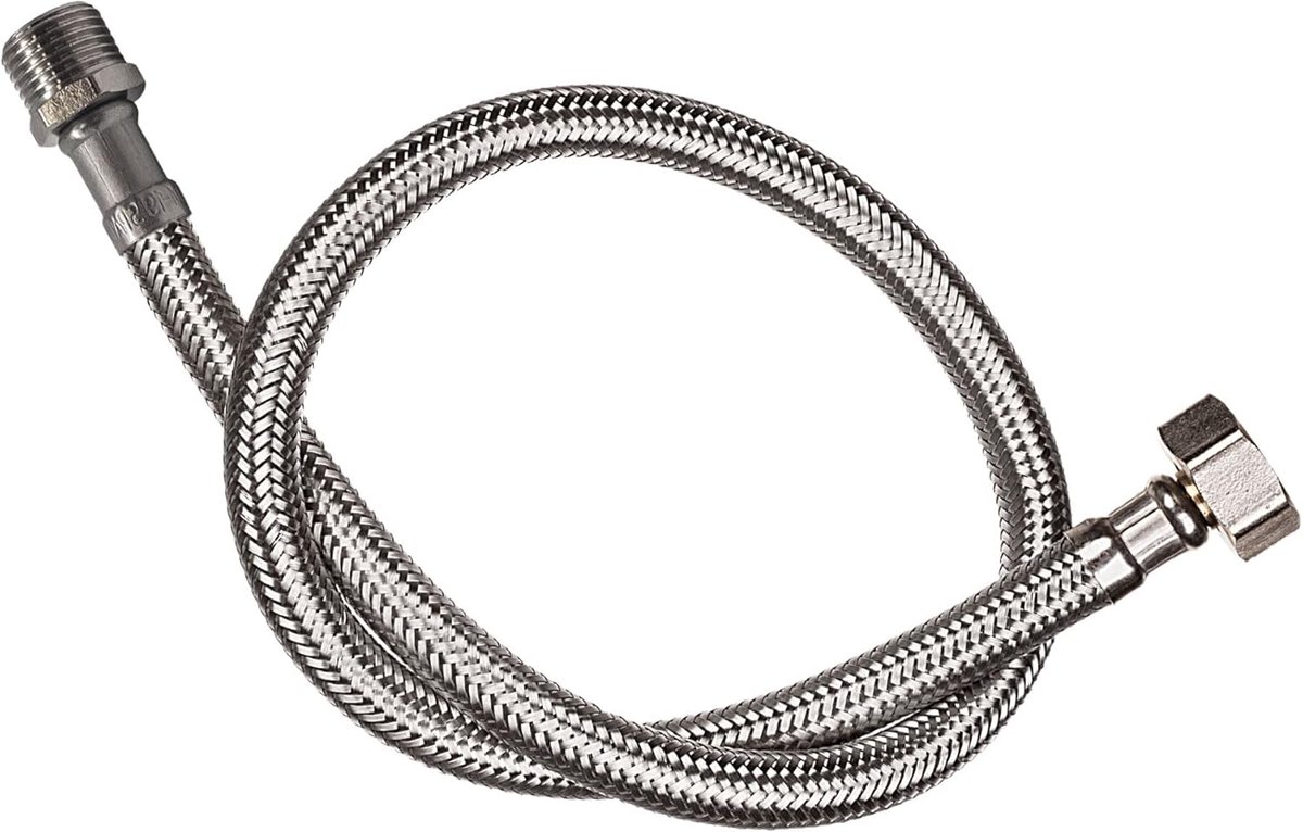 Industrieel | Flexibele Kraanslang | Mannelijk/Vrouwelijk | M 1/2 "- V 1/2" | 40 cm Lang | Roestvrijstalen Kraan of Doucheslang | Flexibele Slangkoppeling | Aansluitslang/Verlengstuk