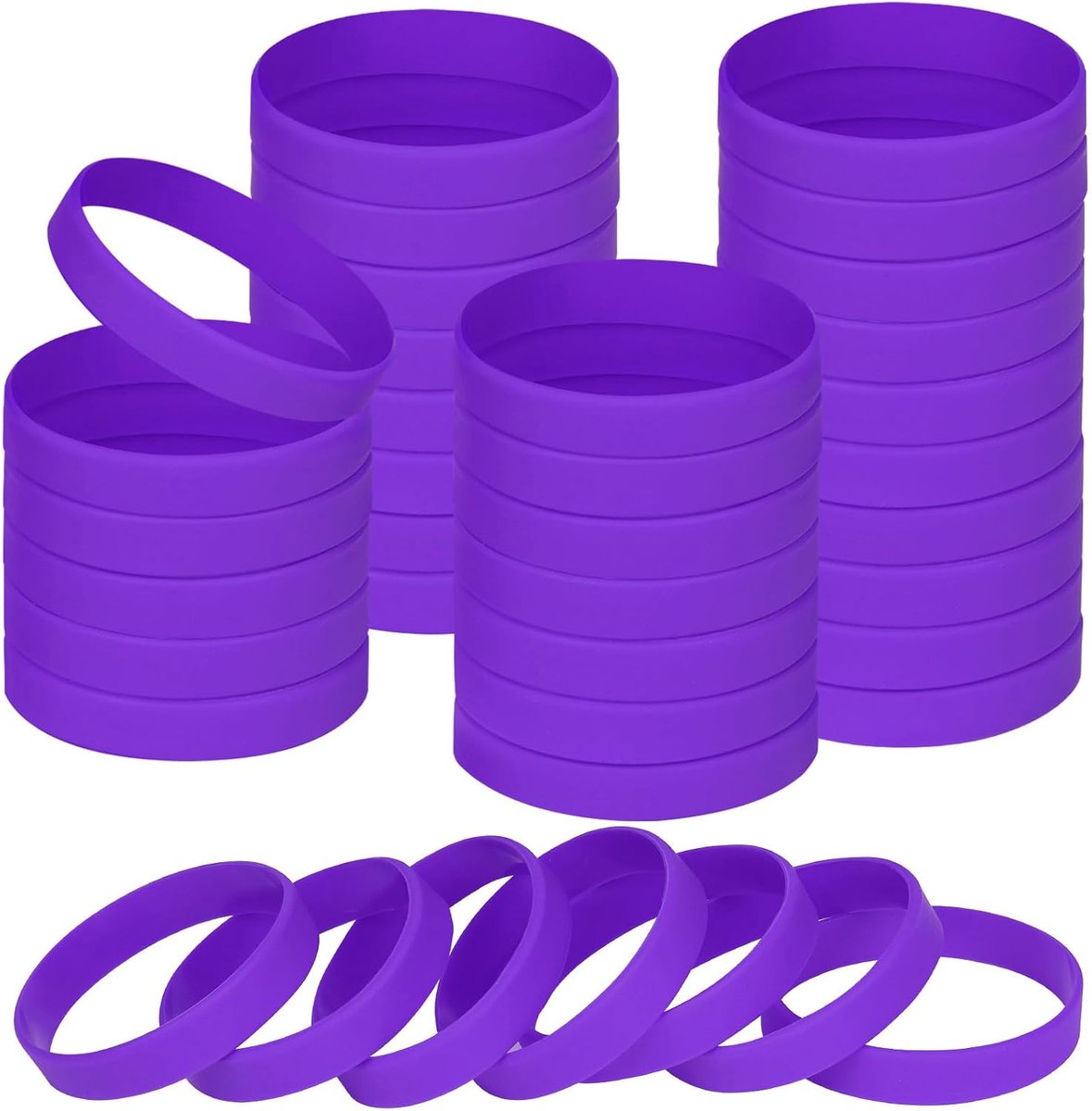 polsbandjes blanco rubberen armbanden, 60 stuks sport partij siliconen elastische polsband bulk armband banden voor evenementen school leraar benodigdheden
