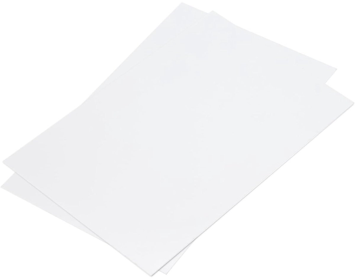 Witte ABS-kunststofplaat 25 x 15 x 2 cm voor bouwmodellen, kunsthandwerk, panelen, 2 stuks
