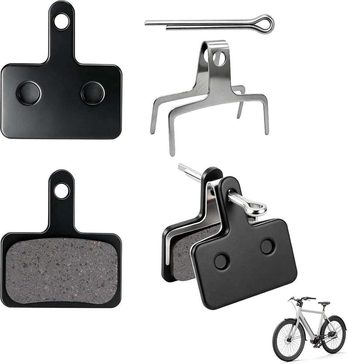 2 paar fietsremblokken, MTB-remblokken, e-bike-remblokken, zwart (35 x 3 x 4 mm)