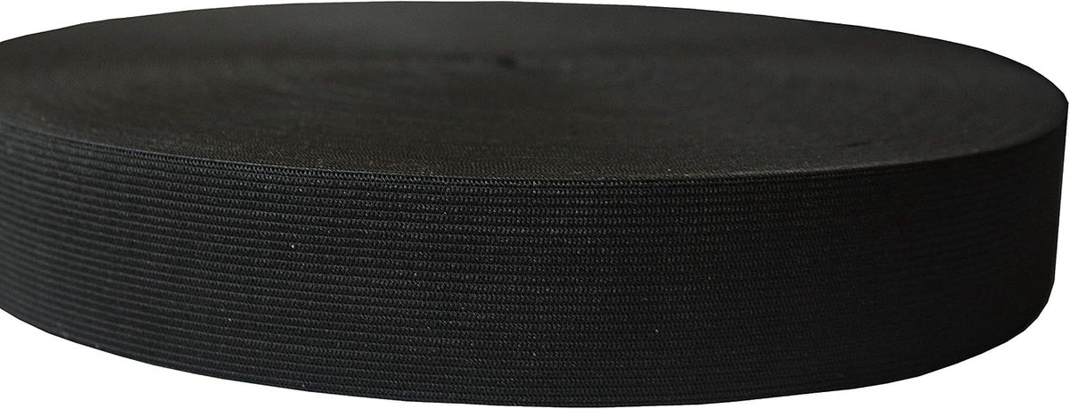 tukan-tex Elastiek 40 mm breed zwart 25 meter DIY (zwart, 40 mm)