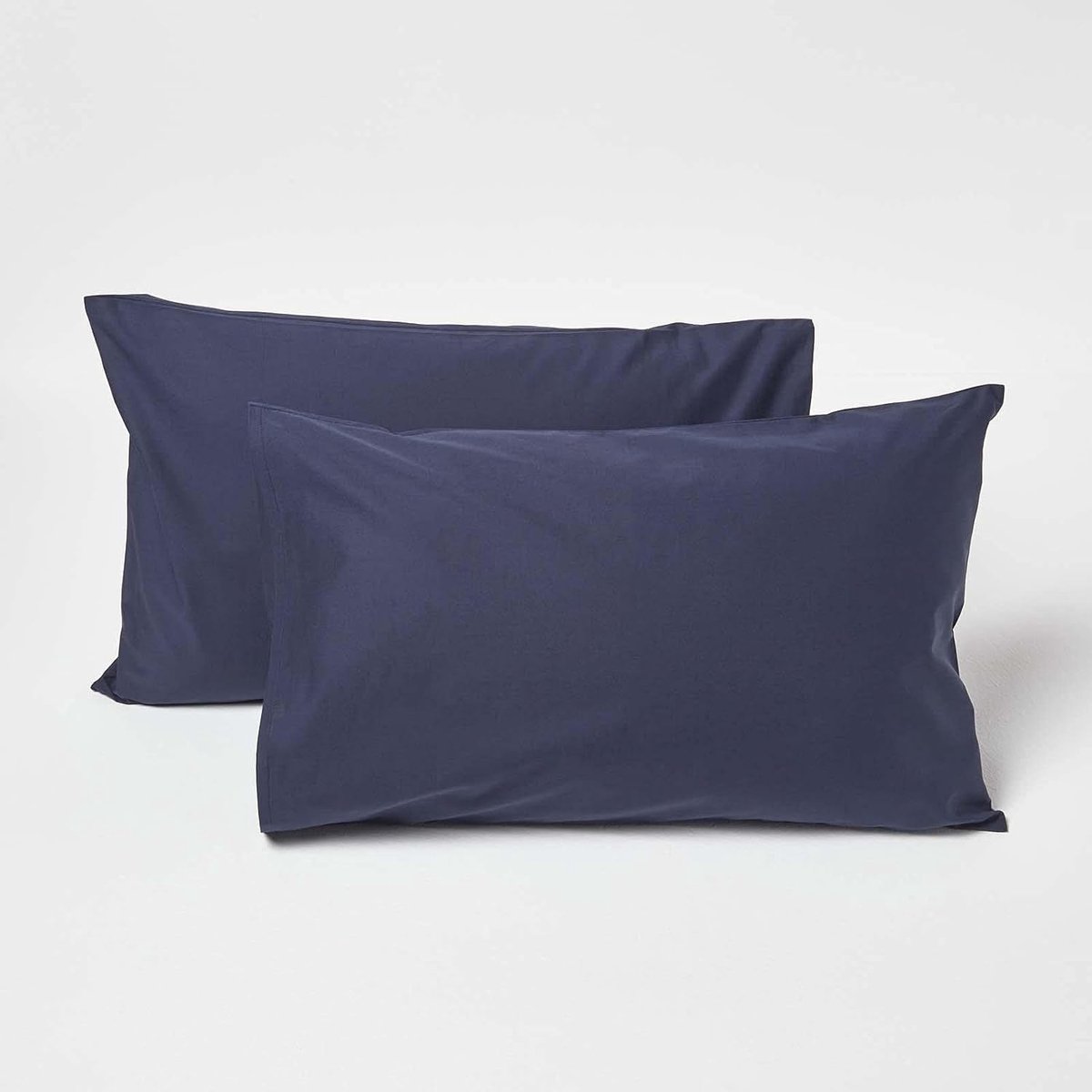 Set van 2 kinderkussenslopen 40 x 60 cm, donkerblauw, percal kussenhoezen, 100% Egyptisch katoen, draaddichtheid 200